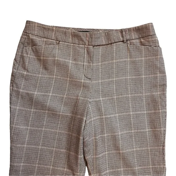 Talbots Signature Flare Wool Window Pane Plaid Wide Leg Trousers - Picture 2 of 14